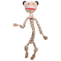 HuggleHounds Natural Rope Knottie - Leather Dog Toys for Aggressive Chewers, All Natural Cotton, Interactive Leather Toy for Small or Large Dog Breeds, Tough & Durable Chew Toy - Stuey Sock Monkey