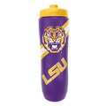 Party Animal NCAA Squeeze Bottle, 32 oz, LSU Tigers | Slim, lightweight BPA-free sports water bottle with quick-flow squeeze; fits backpacks & cup holders for kids or adults - style: LSU Tigers