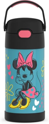 THERMOS FUNTAINER Water Bottle with Straw - 12 Ounce - Kids Stainless Steel Vacuum Insulated Water Bottle with Lid, Minnie Mouse (Pack of 6) - color: Minnie Mouse, size: 12 Ounces (Pack of 6)