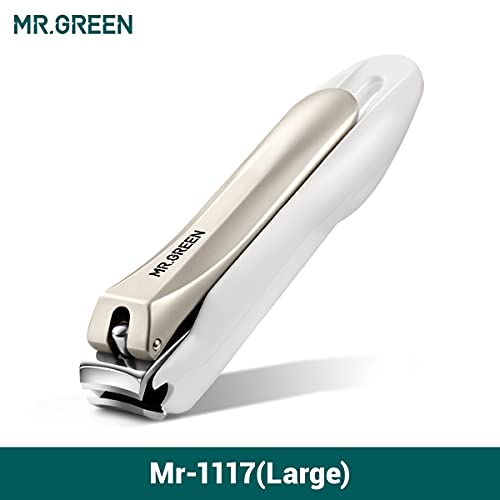 MR.GREEN Nail Clippers Anti Splash Fingernail Cutter Stainless Steel Manicure Tools Nail Scissors Detachable Design Nail Trimmer (Large) - size: Large without Nano Glass File