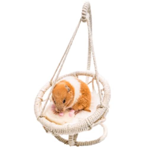Hamster Hammock Swing Bed House Hanging Hammock Woven Swing Hamster Toys for Pets Small Animal Sugar Glider Cage Accessories