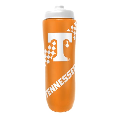 Party Animal NCAA Squeeze Bottle, 32 oz, Tennessee Volunteers | Slim, lightweight BPA-free sports water bottle with quick-flow squeeze; fits backpacks & cup holders for kids or adults - style: Tennessee Volunteers