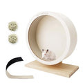 6.6in Silent Hamster Wheel with Removable Track(6.6in) | Wooden Exercise Wheel with 2 Natural Chew Toys, Quiet Spinner for Gerbils, Mice, Hamsters,Mouse,Syrian Hamster - size: 6.6in