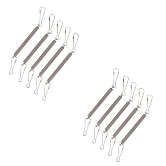 10 Pcs Extension Spring, Stainless Steel Spring with 2 Clips to Hold Rabbit Water Dispenser Drinking Bottle, Small Springs for Feeding or Watering Small Animals, Can Be Used Alone or in Combination