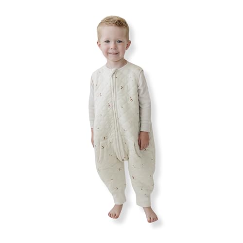 Dreamsuit Walker Toddler Sleep Sack with Feet and Legs, 3T-4T | 70% Rayon Made from Bamboo, 30% Organic Cotton, 0.8 TOG Summer, 2-Way Zipper, Buttery Soft Wearable Blanket, Cactus - color: (1.2 Tog) Moonstars, size: 3-4T
