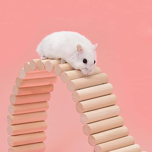 Rat Ladder Bridge, Wooden Hamster Climbing Ladder Toy, Small Animals Cage Accessories for Bird Parrot Hamster Mouse Rat Sugar Glider Hermit Crab Sugar Glider Chinchilla(23.62x3.14 Inches) - color: Pine Wood