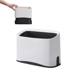 White Cat Litter Scoop Holder, Mini Trash Can with Lid | Kitty Scooper Caddy for Box, Stand Pairs With Most Litter Boxes and Fits Most Scoops