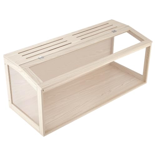 VEVOR Wooden Hamster Cage 48"x20.1"x20.1" 270° Viewing Hamster Habitat, Chewproof Acrylic Small Animal Cage with Openable Top, Large Pet Enclosure for Syrian/Dwarf Hamsters, Guinea Pigs & Gerbils - size: 48.0"L x 20.1"W x 20.1"H