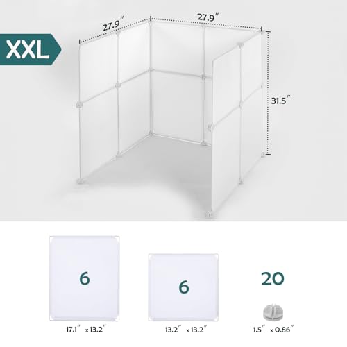 MEEXPAWS Cat Litter Box Enclosure, Splash Guard, Pee Shield High Walls | XXL Plastic Sheets Easy to Clean, Litter Containment, Litter Box Privacy Screen and Wall Protector, Light Weight - size: XXL - L27.9"×W27.9"×H31.5"