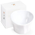 Elevated Cat Bowls for Water – Whisker & Neck Fatigue Shallow Cat Dishes – Raised Bowl for Indoor Cats – Vet-Recommended Height, Food-Grade Melamine – Non-Slip & Dishwasher-Safe – 8 oz White - color: White