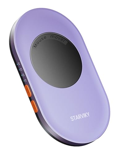 Mechanical Mouse Jiggler, Ultra-Slim Mouse Mover, with Adjustable Running Timer, Driver-Free Mouse Wiggler Shaker Silently（Light Purple） - color: Light Purple