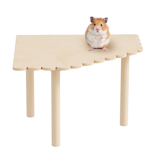 Mini&moe Hamster Platform - Small Animal Play Wooden Heigh Platform for Exercise Wheel Food Bowl Water Bottle and Other Cage Accessories