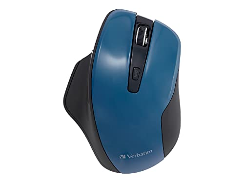Verbatim 2.4G Wireless Ergonomic LED Silent Mouse - Noiseless and Silent Click Computer Mouse with Nano Receiver for Mac and PC - Graphite