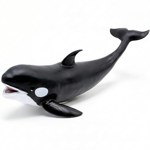 Gemini&Genius Shark Killer Whale Figure Sea Animal Orca Blackfish Toy | Soft Rubber Ocean Shark - 16 Inches Length - Great for Kids Bath Swimming, Beach Toys, Perfect Cake Toppers - color: Killer Whale