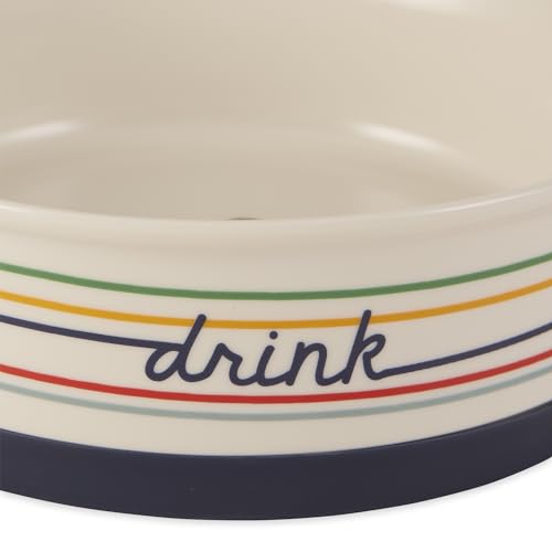Bone Dry Ceramic Food Bowls, Non-Slip & Dishwasher Safe, Large Set, 7.5x2.4 Eat/Drink - color: Eat/Drink, size: Large Set, 7.5x2.4"