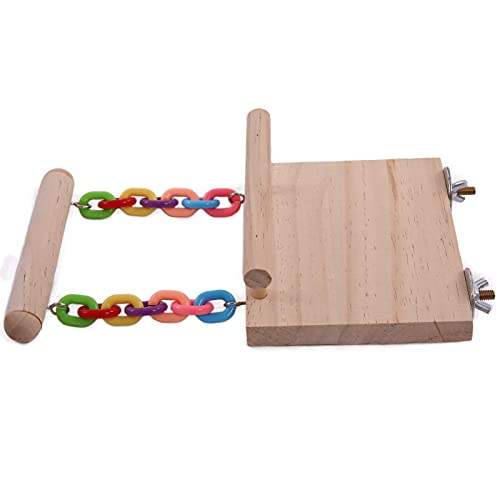 Parrot Climbing Ladder, Bird Wooden Playground with Climbing Ladder Stand, Parrot Play Stand, Bird Swing for Green Cheeks, Small Lovebirds, Goldens, Hamsters, Bird Cage Chew Toy Set (Multi-Colored)