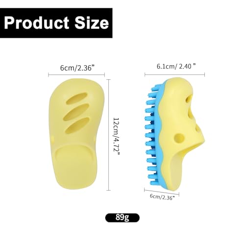 HOP Yellow Dog Bath Brush Shoe-Shape Dog Washing Brush for Small Dogs&Cats | Soft TPR Bristles,Dog Massage Shampoo Brush,Pet Grooming Tool,Remove Loose Hair Knots Deep Cleansing