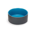 SPUNKYJUNKY 13.5OZ Ceramic Dog and Cat Bowl, Modern Cute Weighted Food Water Bowl for Replacement Blue-Grey (1 Pack) - color: Blue-grey, size: 1.7 CUPS