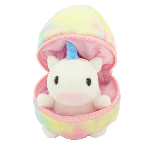 Easter Stuffed Animal - 6 inch - Surprise Zip up Egg Hideaway Springtime Inspired Plush Toy Gift for Kids, Boys and Girls - Easter Mother's Day Birthday (New Unicorn Egg) - color: New Unicorn-egg