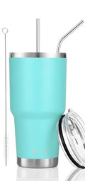 D·S 30oz Mint Tumbler Double Wall Vacuum Insulated Travel Coffee Mug | Double Wall Vacuum Suit Cold and Hot Drink Fits in standard car cup holders With Splash-Proof Lid - color: Mint