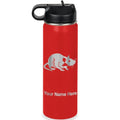 LaserGram Personalized 20oz Water Bottle, Rat (Red) | Engraved Gift, Vacuum Insulated Stainless Steel, Flip-Top Straw Lid, Laser Engraved With Your Name - color: Red, size: 20 Ounces