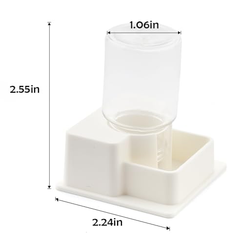 1 Pack Hamster Water Bowl Automatic Water Dispenser for Hamster Syrian Mice Gerbil Rodent (White)