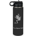LaserGram Personalized 20oz Water Bottle, Tree Frog (Black) | Engraved Gift, Vacuum Insulated Stainless Steel, Flip-Top Straw Lid, Laser Engraved With Your Name - color: Black, size: 20 Ounces