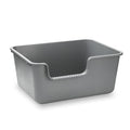 Large Cat Litter Box with High Sides,Cat Litter Pan with Low Entry,Cat Box for Indoor Kittens & Senior Cats,Anti-Splashing,Waterproof,Easy to Clean,Durable (Speckle Gray) - color: Speckle Gray