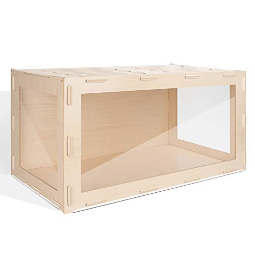 Niteangel Bigger World - MDF Aspen Terrarium for Hamster Gerbils Mice Lemming Degus or Other Small-Sized Pets(39.4 x 19.7 x 19.7 inches, Burlywood) - size: 39.4"L x 19.7"W x 19.7"H