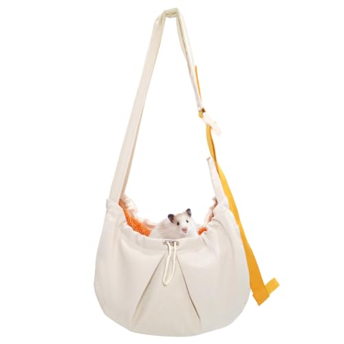 Ferret Sling Carrier, Soft Breathable Small Animal Sling Bag with Widened & Adjustable Shoulder Strap for Ferrets Puppy Kitten Rabbit