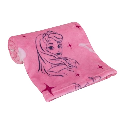 Disney Princess Pink & Purple Aurora, Snow White, & Cinderella Super Soft Baby Blanket, Pink, Purple - color: Disney Princess Pink, size: 30x36 Inch (Pack of 1)