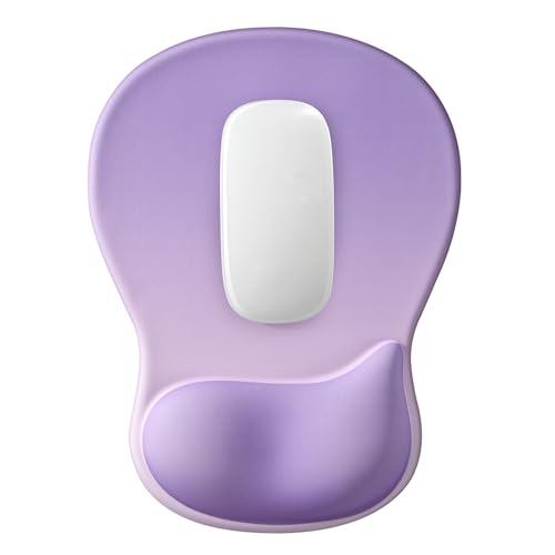 EooCoo Mouse Pad with Gel Wrist Rest, Ergonomic Mousepad Wrist Alignment | Middle Concave Design for Natural Wrist Alignment, Non-Slip Base Mousepad, Carpal Tunnel Relief, Office Desk Accessories - color: Purple