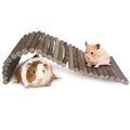 Hamiledyi Natural Wood Hamster Bridge, Bendable Climbing Ladder Small Animal Cage Accessories for Dwarf Hamster, Gerbils, Mice, Sugar Glider (15.7×5.9 in) - size: 15.7" × 5.9" (1 pcs)