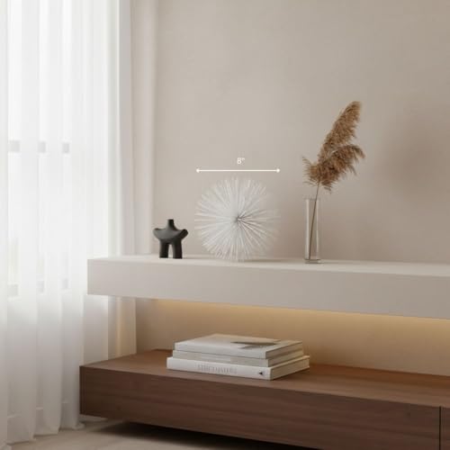 Modern Day Accents 5451 Erizo Spiked Medium White Sphere, 8" D - color: White, size: Medium