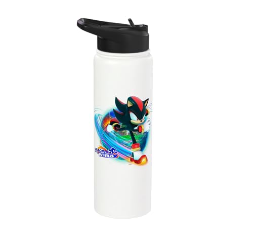 Sonic the Hedgehog - Racing Around the World Shadow Stainless Steel Insulated Water Bottle - color: White