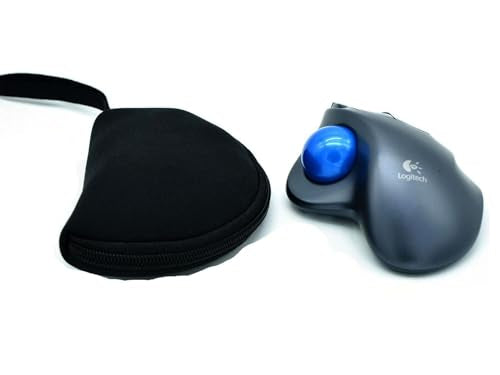Soft Storage Case for Logitech M570 Wireless Trackball Mouse | M570 Mouse Neoprene Travel Carrying Case - Upgrade Version No Shake (Black, Case Only)