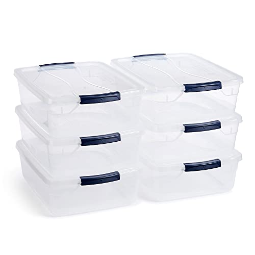 Rubbermaid Cleverstore 17 Quart Clear Latching Waterproof Stackable Airtight Storage Containers with Durable Latching Lids (6 Pack) - size: 17 Qt – 6 Pack