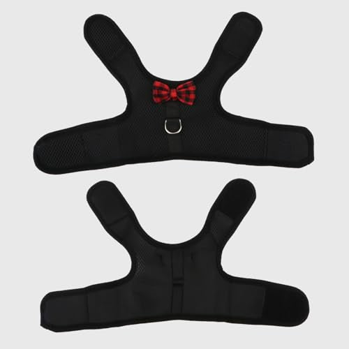 Bunny Kitten Harness No Pull Cat Leash Stylish Vest Harness for Small Animal Adjustable Soft Breathable Walking Harness Set (Black, L) - color: Black, size: L
