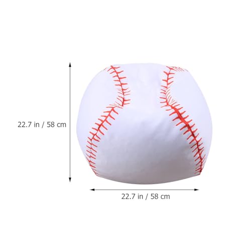 Healifty Baseball Storage Bag for Kids Stuffed Animal Toy Organizer with Zipper Home Storage Bag for Plush Toys Bean Chair Alternative 22.83 X 22.83 X 17.71 in
