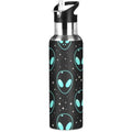 Blue Alien Water Bottle Kids Insulated Sports Vacuum Stainless Steel Mug with Straw Lid & Handle 20 oz - color: AB02