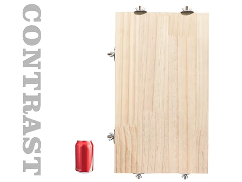 21.7 × 13.8 Inches Large Bird Perch Stand Platform, Natural Wooden Small Animals Cage Accessories, Rectangle Stand Perch Shelf for Parrot Parakeet Cockatiel Rat Hamster Guinea Pig Conure Chinchillas - size: 21.7 × 13.8 Inches Natural