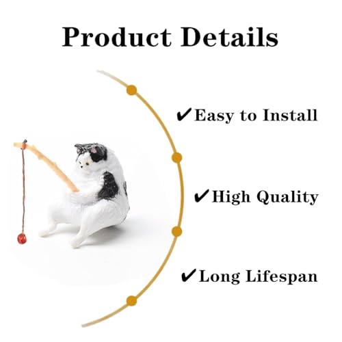 Cute Cat Fishing Figurines for Cat Fish Tank, 7PCS Mini Resin Cat Aquarium Decorations, Funny Fish Tank Decor, Small Aquarium Ornament, Miniature Garden Decor for Cat Lovers