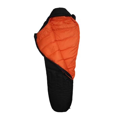 Down Sleeping Bag with Pillow for Backpacking,15℉ 5℉ 0℉ Wide Down Sleeping Bag (86.6 in x 33.5 in) for Adults,Youth Camping and Hiking Outdoor with 680FP Duck Down - color: Black (800g filling down)