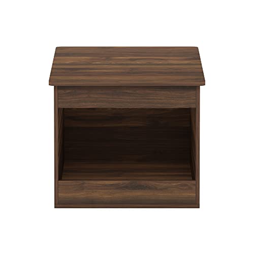 Furinno Peli Top Opening Litter Box Enclosure, Columbia Walnut | Litter Box Furniture, Wooden Pet House, Easy Assembly, for Living Room - color: Columbia Walnut, size: Top Opening