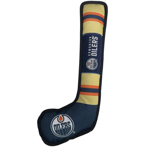 Pets First NHL Edmonton Oilers Stick Toy for Dogs & Cats. Play Hockey with Your Pet with This Licensed Dog Tough Toy Reward! - color: Edmonton Oilers, style: NHL Dog Tug Toy