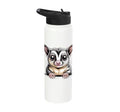 Sugar Glider Cute Peeking Marsupial Funny Animals Stainless Steel Insulated Water Bottle - color: White