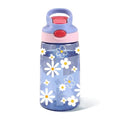 Kids Plastic Water Bottle - Cute Daisy Water Bottles for Kids, 14oz Plastic Water Bottle with Straw Lid, Leakproof BPA-Free Daisy Water Bottles for Home Sports Travel, Pop-Up Straw Cover, Purple - color: Cute Daisy