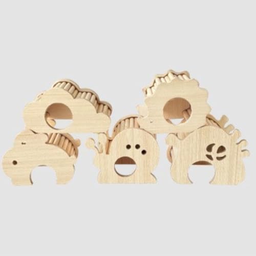 Hamster Wooden Hideout House Natural Wood Pet Rats Climbing Play Hut Hideaway Room for Small Chicken Hedgehogs Chinchilla Habitat Pet Cage Accessories (C) - style: C