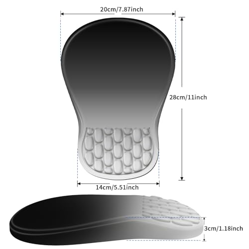 YIWEI Ergonomic Mouse Pad with Wrist Rest for Carpal Tunnel Pain Relief | Memory Foam Wrist Support,Non-Slip Rubber Base, Keyboard Computer Mousepad,Lycra Cloth Surface,Gaming Home Office - color: Gradient Black