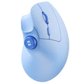 seenda MOU-302 Wireless Bluetooth Ergonomic Vertical Mouse with Volume Knob | Rechargeable 3-device mice for small/medium hands with quiet clicks, 1000/1600/2400 DPI for PC, laptop, MacBook, Light Blue - color: Light Blue
